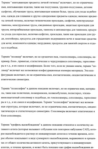 Впитывающие изделия, содержащие впитывающие материалы, проявляющие свойства отбухания/ вторичного набухания (патент 2490029)