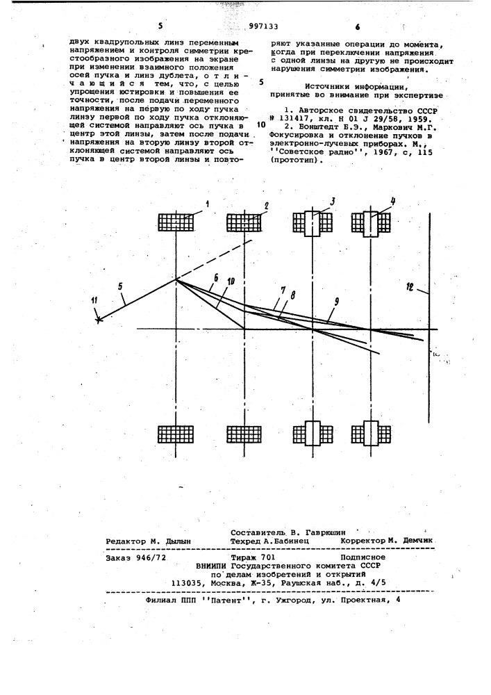 Способ юстировки квадрупольного дублета (патент 997133)