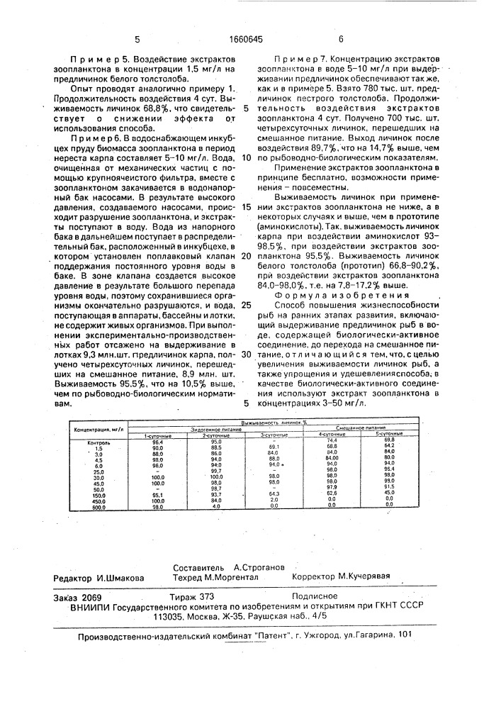 Способ повышения жизнеспособности рыб на ранних этапах развития (патент 1660645)