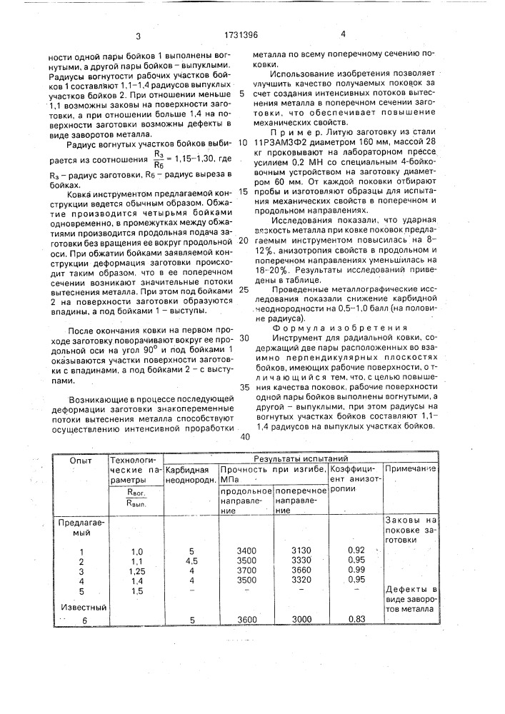 Инструмент для радиальной ковки (патент 1731396)