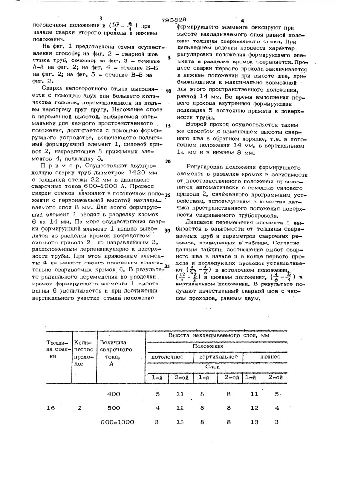 Способ сварки неповоротныхстыков труб (патент 795826)