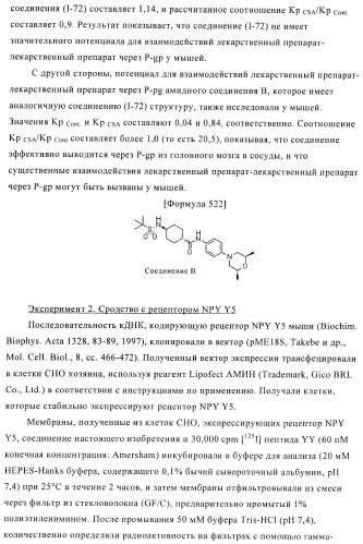 Производное амина, обладающее антагонистической активностью в отношении рецептора npy y5 (патент 2433119)