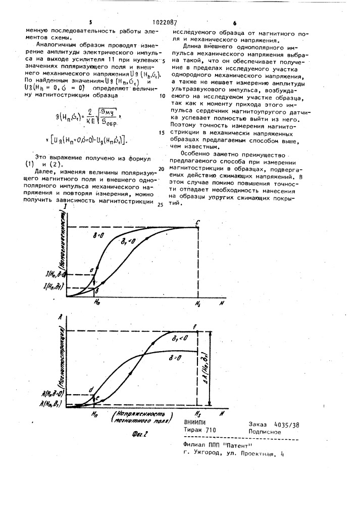 Способ измерения магнитострикции образцов микронных толщин (патент 1022087)