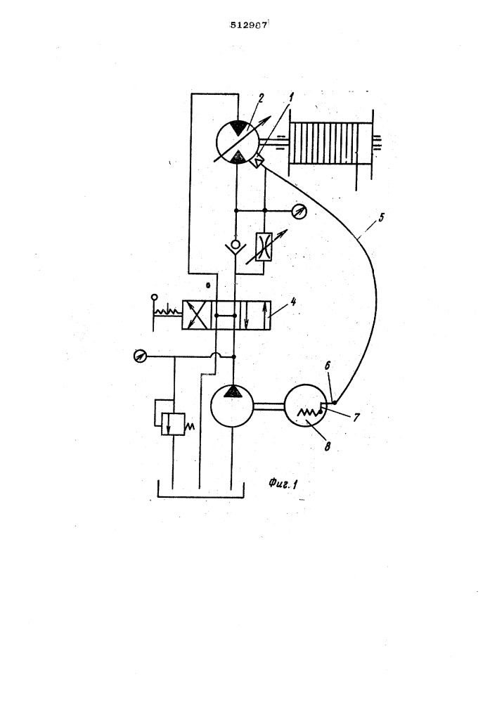 Гидропривод лебедки (патент 512987)