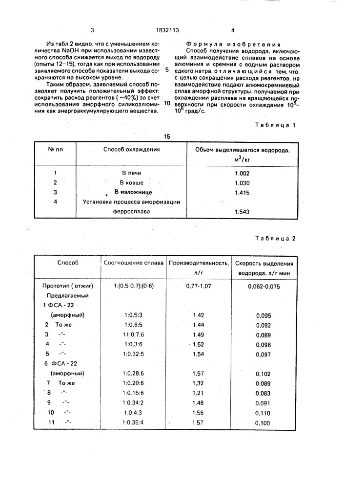 Способ получения водорода (патент 1832113)