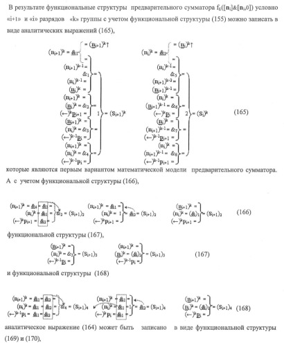 Функциональная структура предварительного сумматора f ([ni]&amp;[ni,0]) условно &quot;i&quot; и &quot;i+1&quot; разрядов &quot;k&quot; группы параллельно-последовательного умножителя f ( ) для позиционных аргументов множимого [ni]f(2n) с применением арифметических аксиом троичной системы счисления f(+1,0,-1) (варианты русской логики) (патент 2439658)