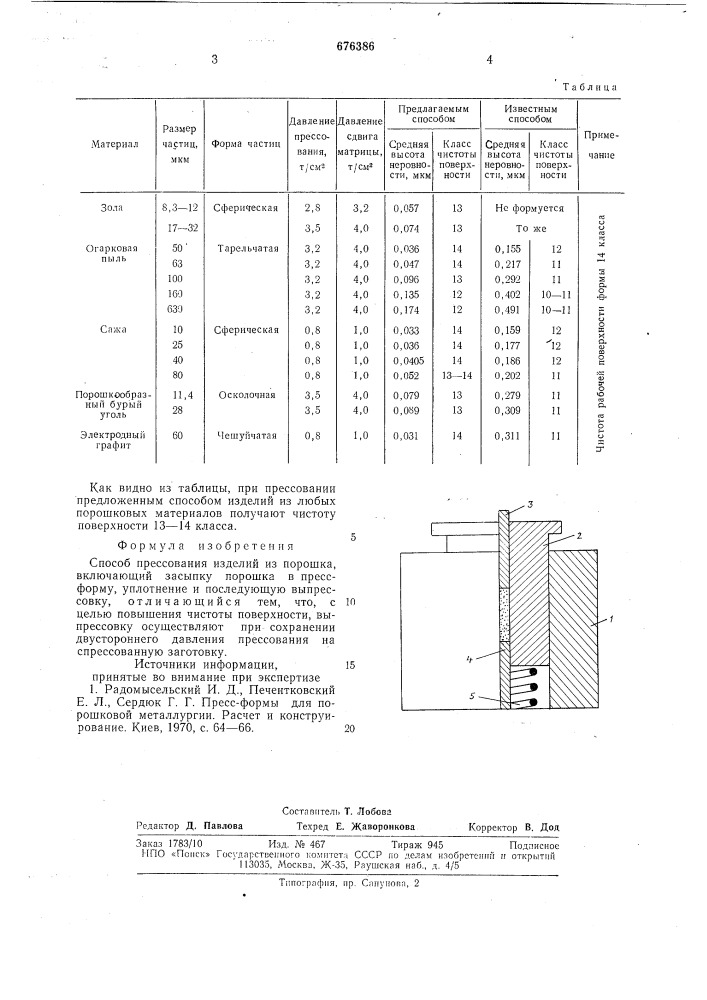 Способ прессования изделий из порошка (патент 676386)