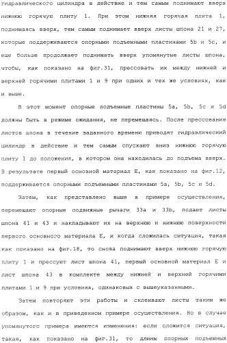 Способ накладывания листов шпона на основной листовой древесный материал (варианты) (патент 2360790)