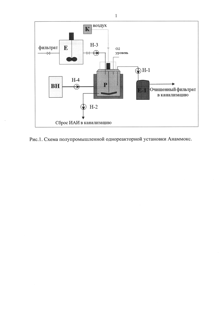 Способ очистки сточных вод от аммония и органического вещества (патент 2605325)