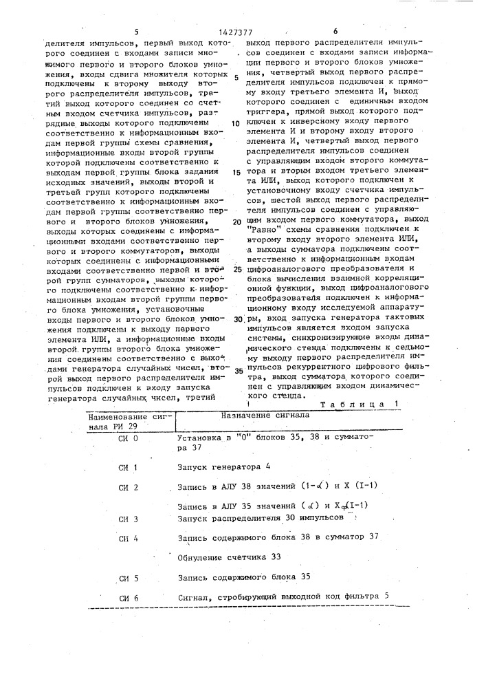 Система полунатурного моделирования динамических систем (патент 1427377)