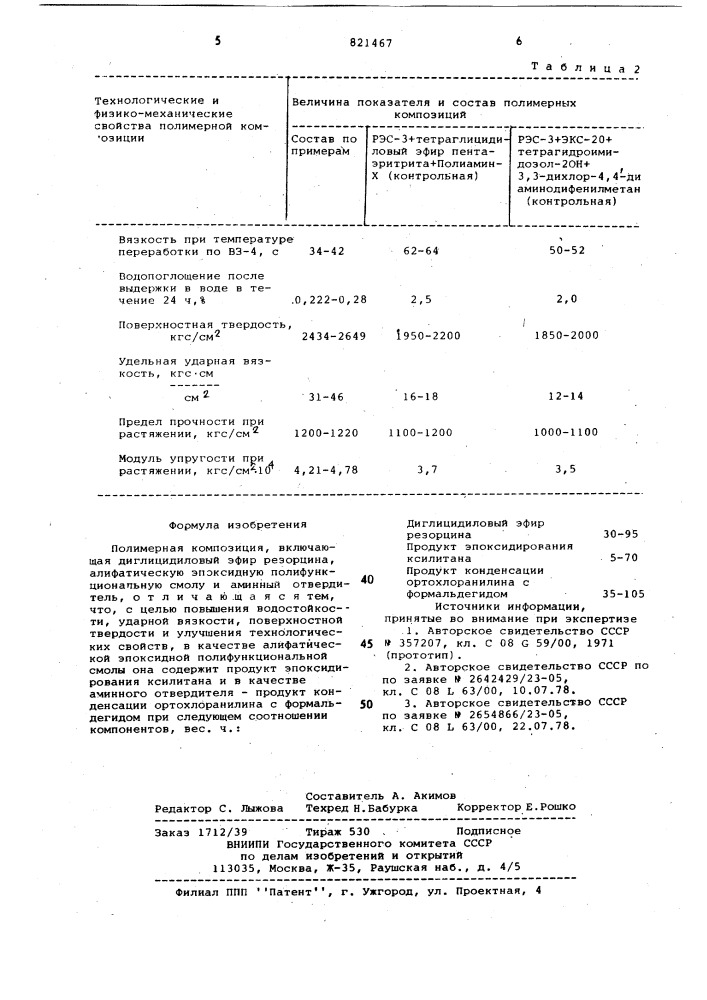 Полимерная композиция (патент 821467)