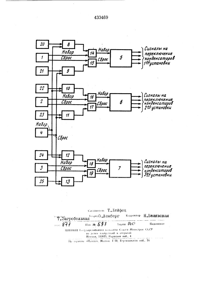 Устройзтво_мя автоматического регулированиякоэффициента мощности индукционных установок (патент 433469)