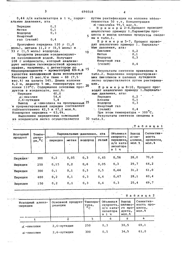 Способ получения моно-или диметилзамещенных пиридина (патент 696018)