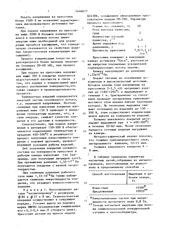 Способ изготовления спеченных изделий из металлических порошков (патент 1646677)