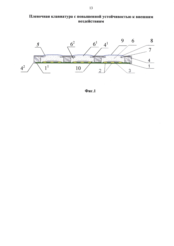 Пленочная клавиатура с повышенной устойчивостью к внешним воздействиям (патент 2603768)