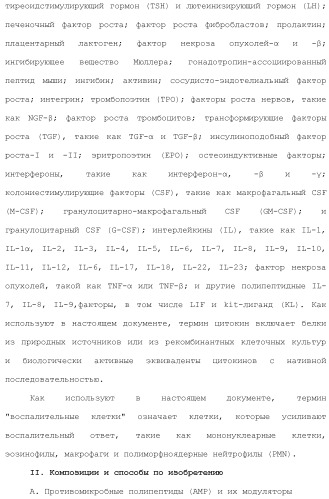 Применение противомикробного полипептида для лечения микробных нарушений (патент 2503460)