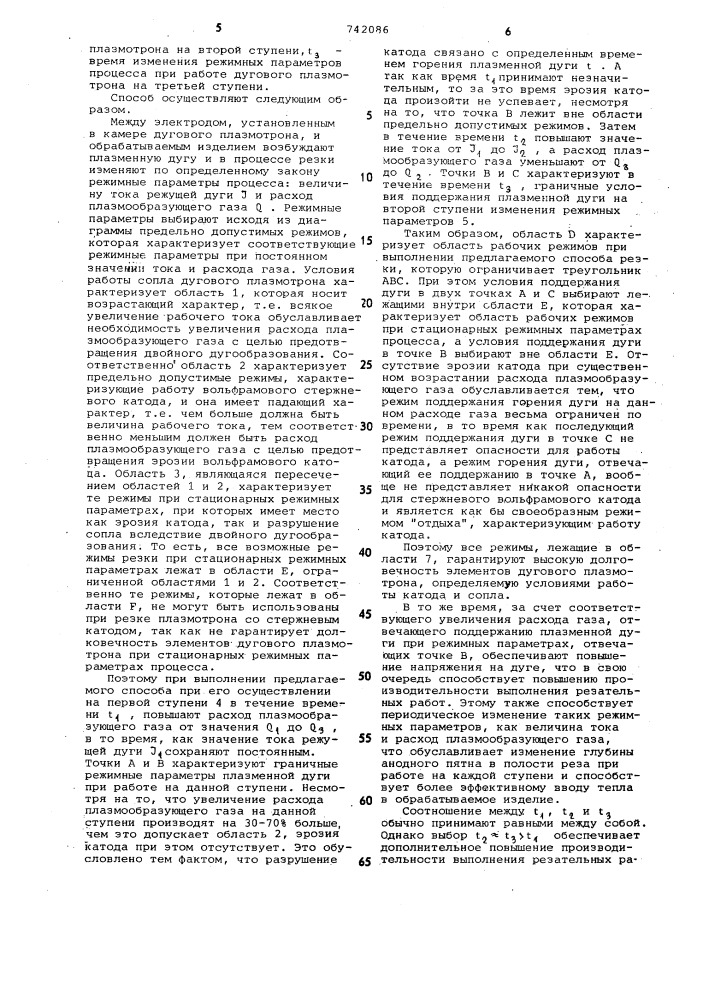 Способ плазменно-дуговой резки (патент 742086)