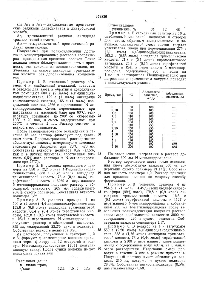 Способ получения полиамидоимидовиностранец пьер алляр (франция)иностранная фирма «родиасета»(франция) (патент 359836)