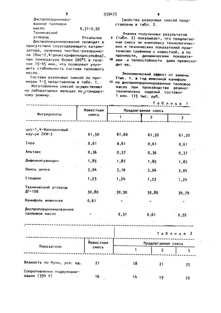 Резиновая смесь (патент 939473)