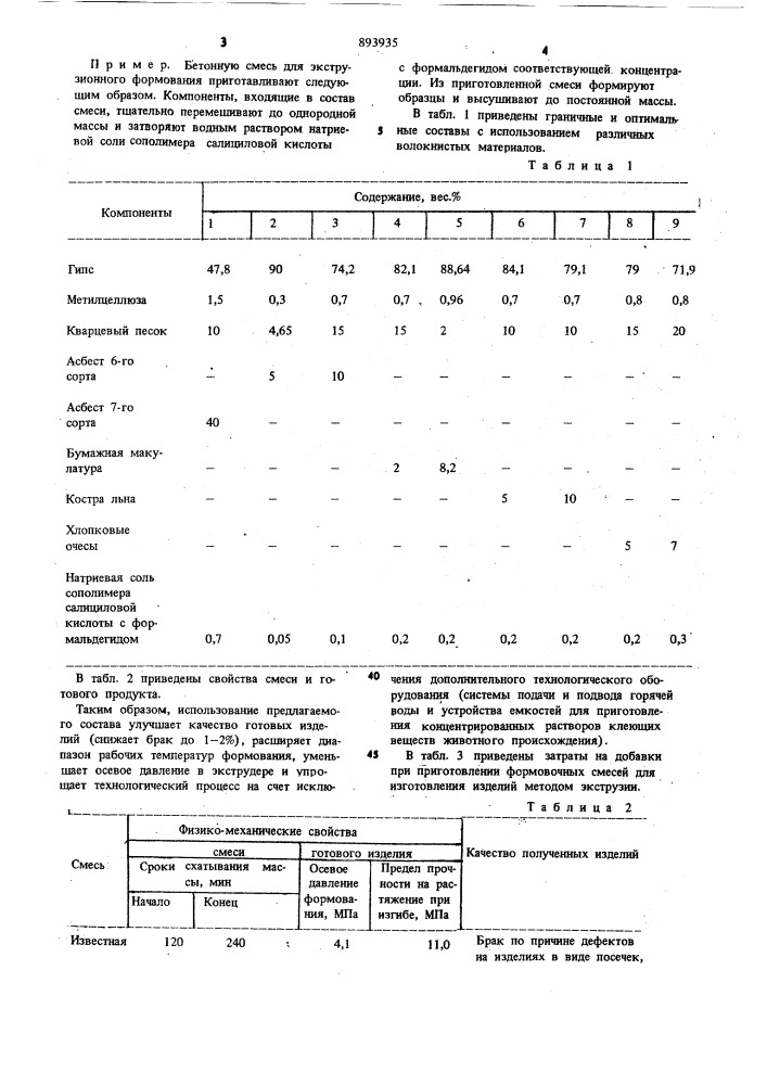 Бетонная смесь (патент 893935)