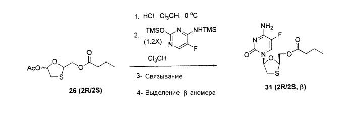 Способ получения 1,3-оксатиолановых нуклеозидов (патент 2439069)