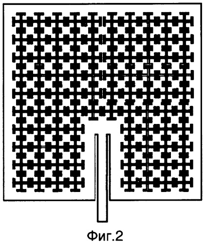 Компактная микрополосковая антенна без использования диэлектрика (варианты) (патент 2390890)