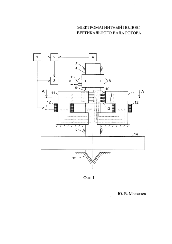 Электромагнитный подвес вертикального вала ротора (патент 2626794)