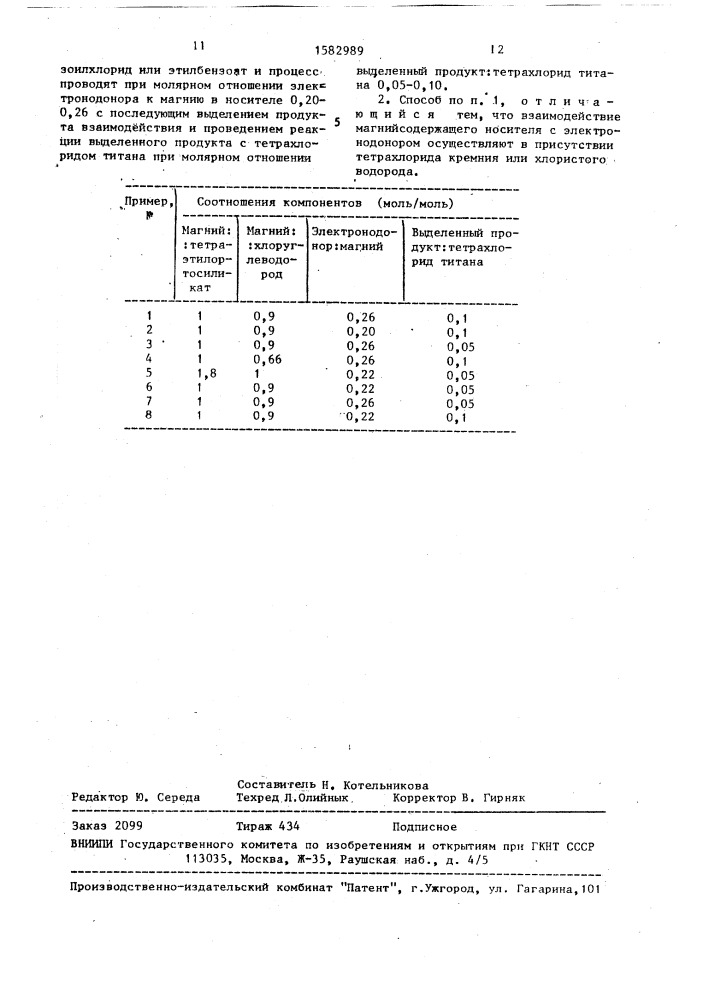 Способ получения катализатора полимеризации пропилена (патент 1582989)