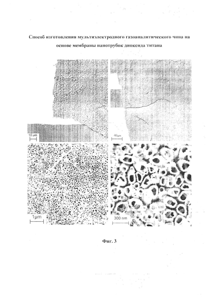 Способ изготовления мультиэлектродного газоаналитического чипа на основе мембраны нанотрубок диоксида титана (патент 2641017)
