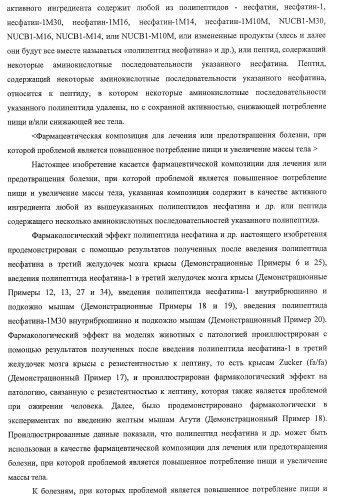 Способ получения фактора, связанного с контролем над потреблением пищи и/или массой тела, полипептид, обладающий активностью подавления потребления пищи и/или прибавления в весе, молекула нуклеиновой кислоты, кодирующая полипептид, способы и применение полипептида (патент 2418002)