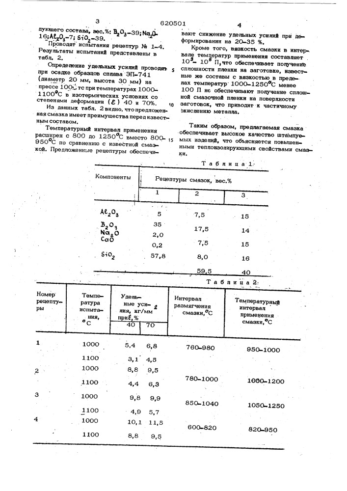 Смазка для горячей обработки металлов давлением (патент 620501)