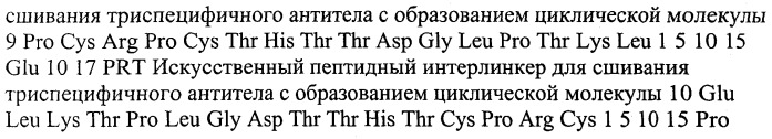 Одноцепочечное цикличное триспецифическое антитело (патент 2355705)
