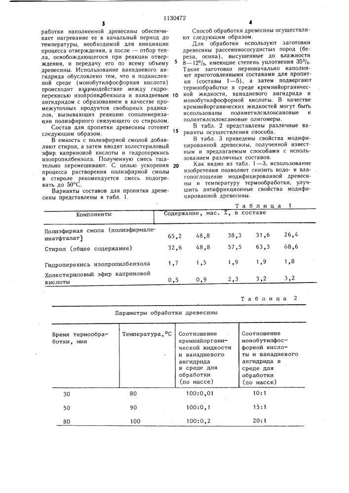 Способ обработки древесины и состав для ее пропитки (патент 1130472)