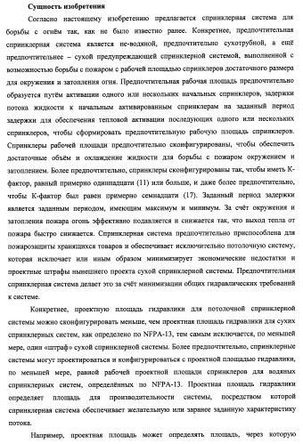 Потолочные сухие спринклерные системы и способы пожаротушения в складских помещениях (патент 2430762)