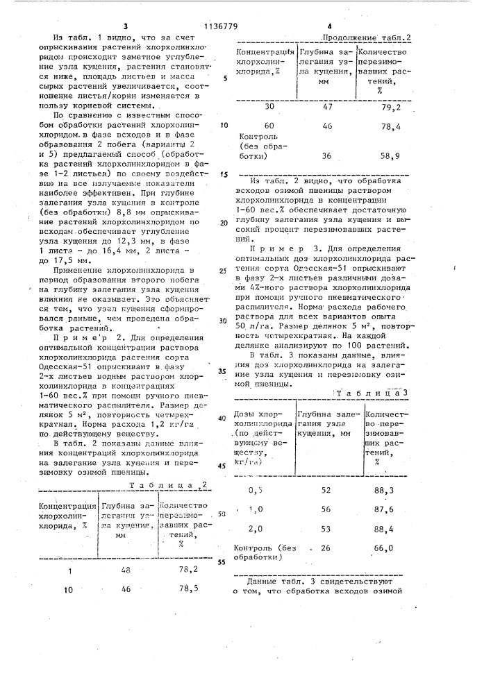 Способ регулирования роста озимой пшеницы (патент 1136779)