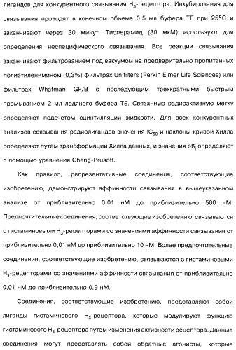 Производные бензотиазолциклобутиламина в качестве лигандов гистаминовых h3-рецепторов, фармацевтическая композиция на их основе, способ селективной модуляции эффектов гистаминовых h3-рецепторов и способ лечения состояния или нарушения, модулируемого гистаминовыми h3-рецепторами (патент 2487130)