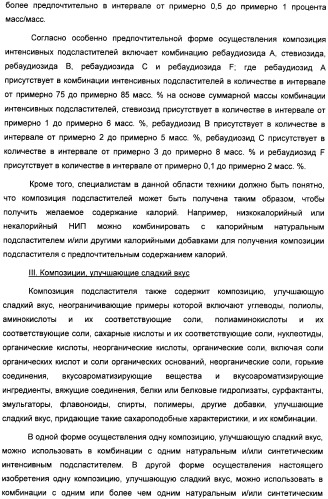 Композиция интенсивного подсластителя с глюкозамином и подслащенные ею композиции (патент 2455854)