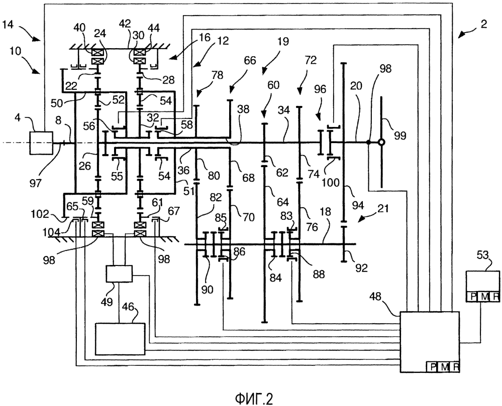 Коробка переключения передач для гибридного силового агрегата и способ управления такой коробкой переключения передач (патент 2627946)