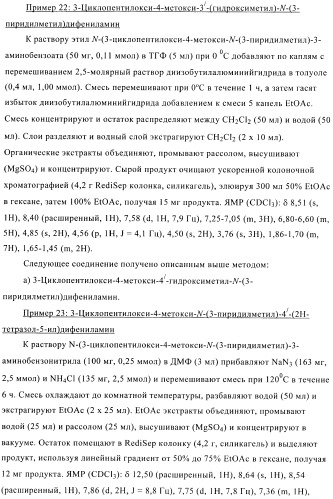 Ингибиторы фосфодиэстеразы 4, включающие n-замещенные аналоги анилина и дифениламина (патент 2368604)