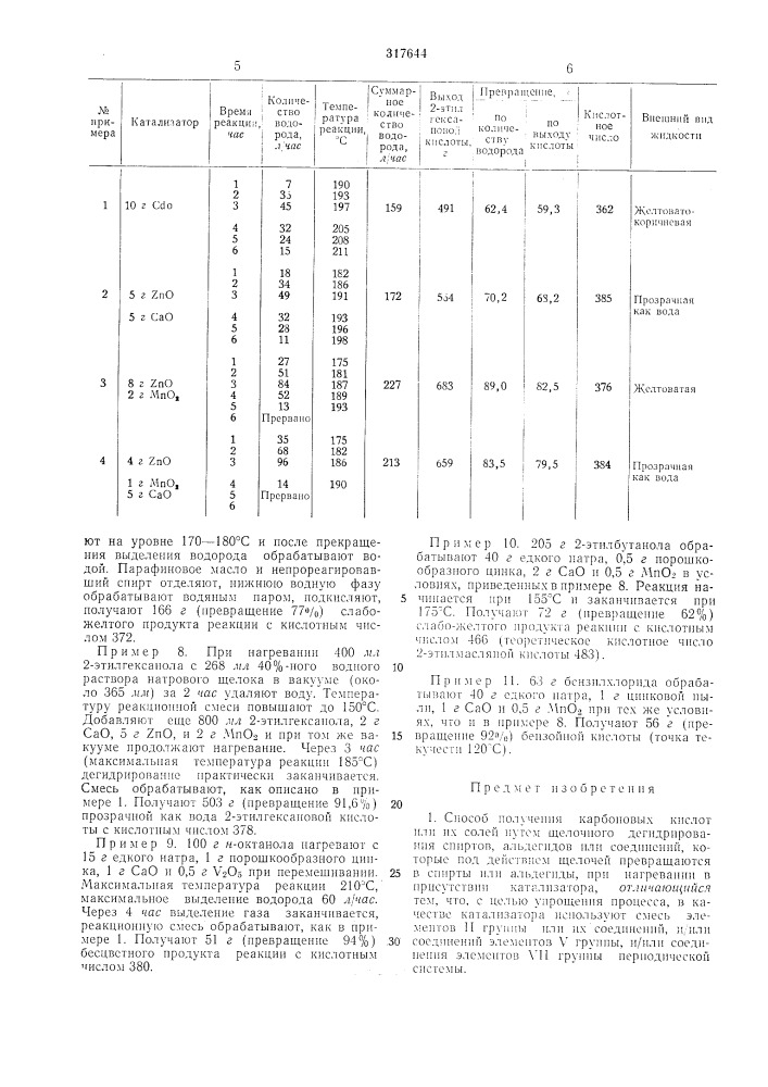 Способ получения карбоновых кислот (патент 317644)