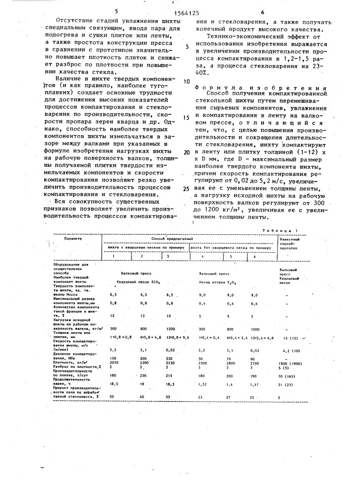 Способ получения компактированной стекольной шихты (патент 1564125)