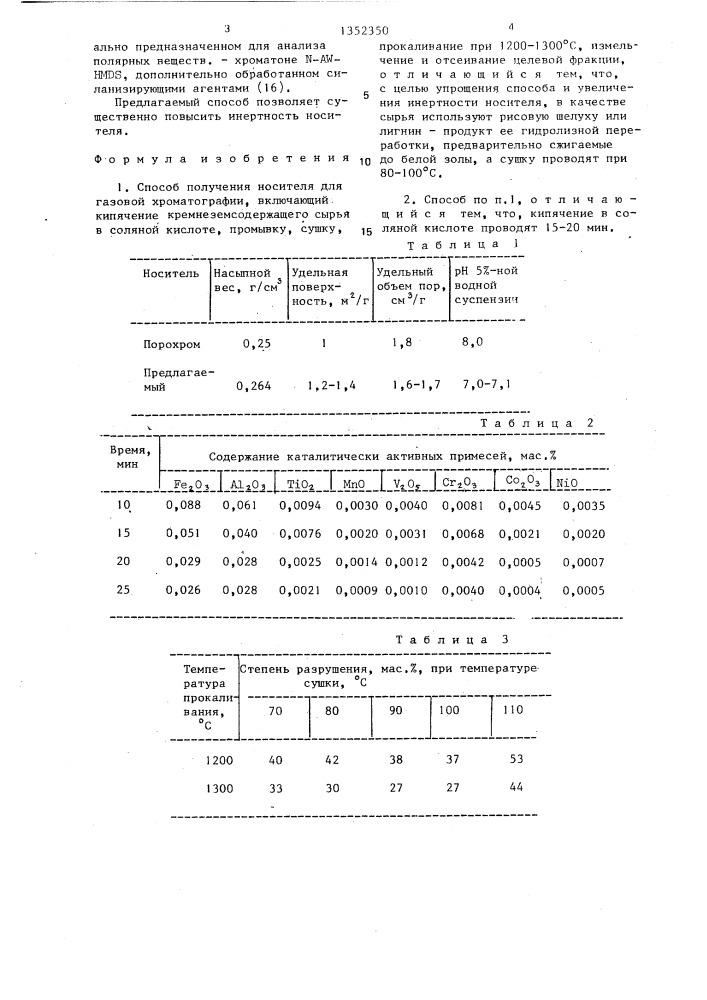 Способ получения носителя для газовой хроматографии (патент 1352350)