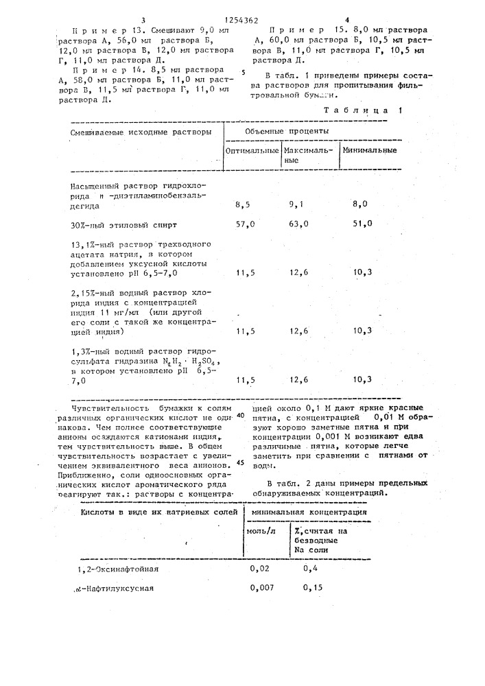 Состав для приготовления индикаторной бумаги для определения солей органических кислот (патент 1254362)