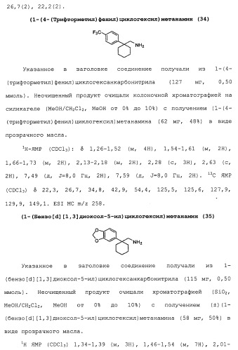 Циклоалкиламины в качестве ингибиторов повторного поглощения моноамина (патент 2430913)