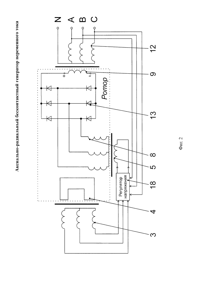 Аксиально-радиальный бесконтактный генератор переменного тока (патент 2626814)