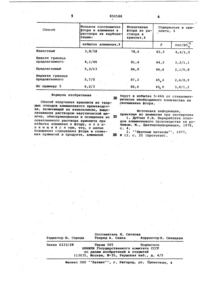 Способ получения криолита (патент 850588)