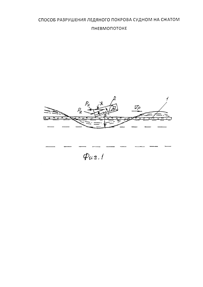 Способ разрушения ледяного покрова судном на сжатом пневмопотоке (патент 2641355)