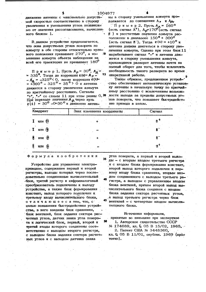 Устройство для управления электроприводом (патент 1004977)