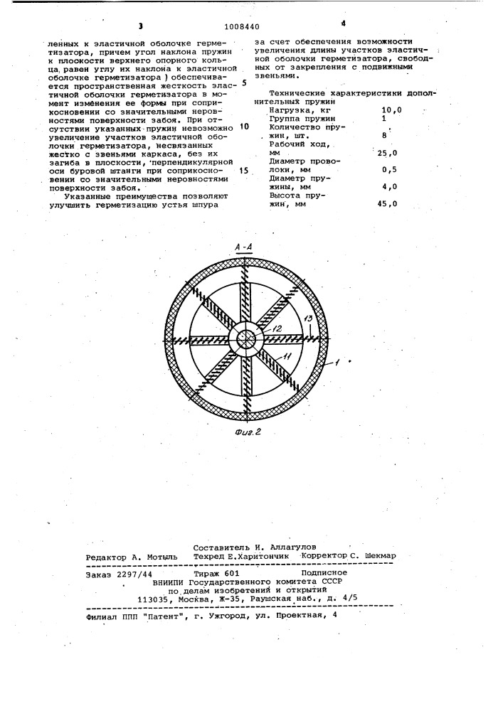 Устройство для улавливания пыли при бурении шпуров (патент 1008440)