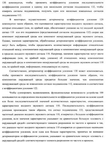 Устройство и способ для извлечения сигнала окружающей среды в устройстве и способ получения весовых коэффициентов для извлечения сигнала окружающей среды (патент 2472306)